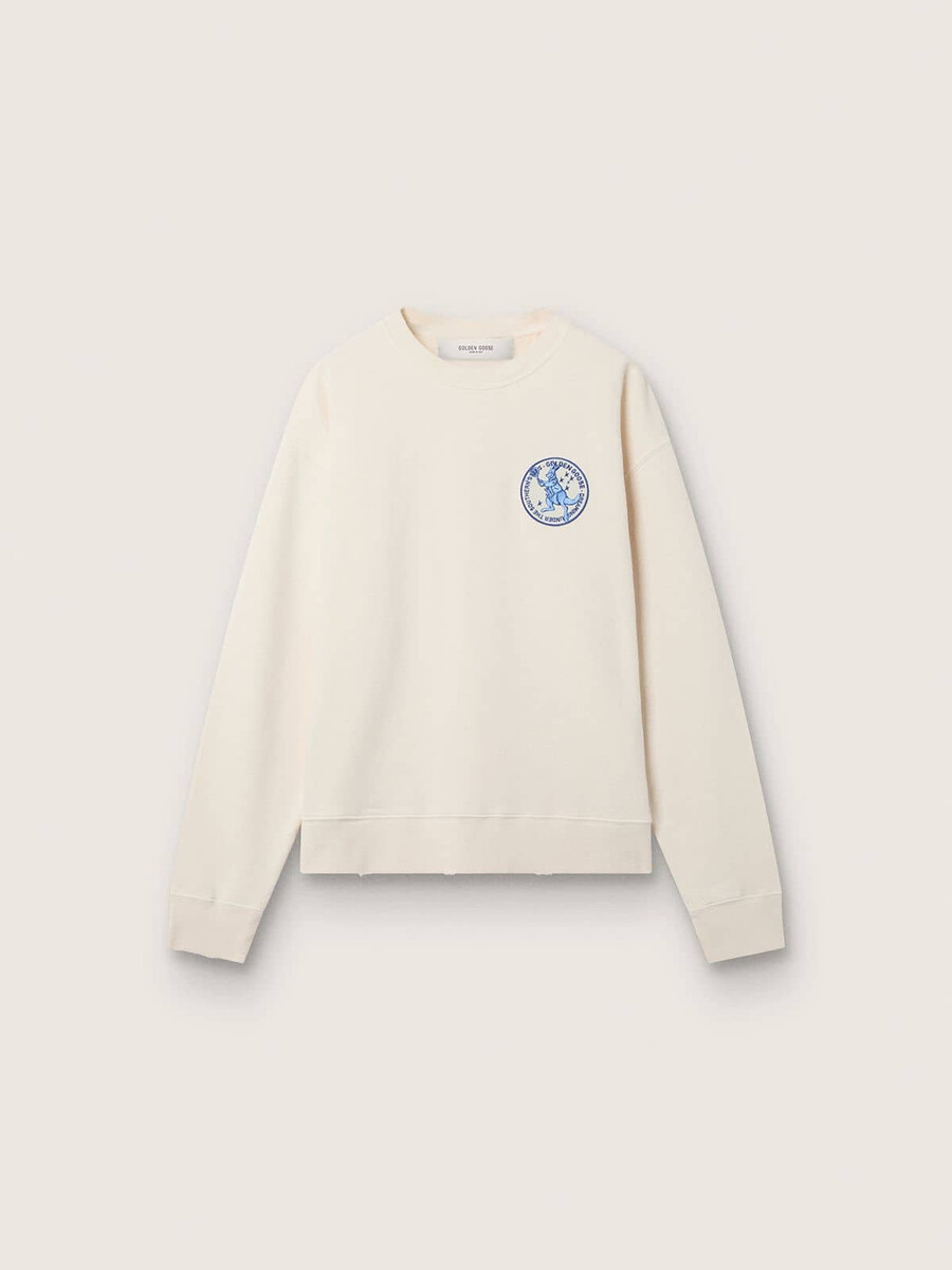 kremowa bluza ltd inspirowana tenisem z haftowaną naszywką