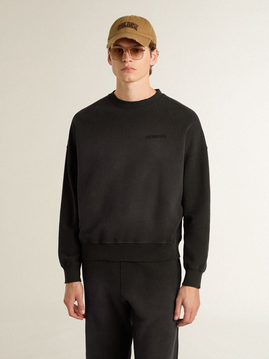 bluza unisex z bawełny w kolorze czarnym z wyhaftowanym logo