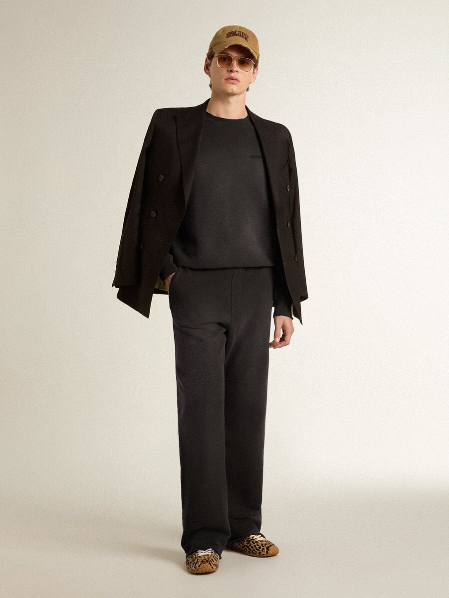bluza unisex z bawełny w kolorze czarnym z wyhaftowanym logo