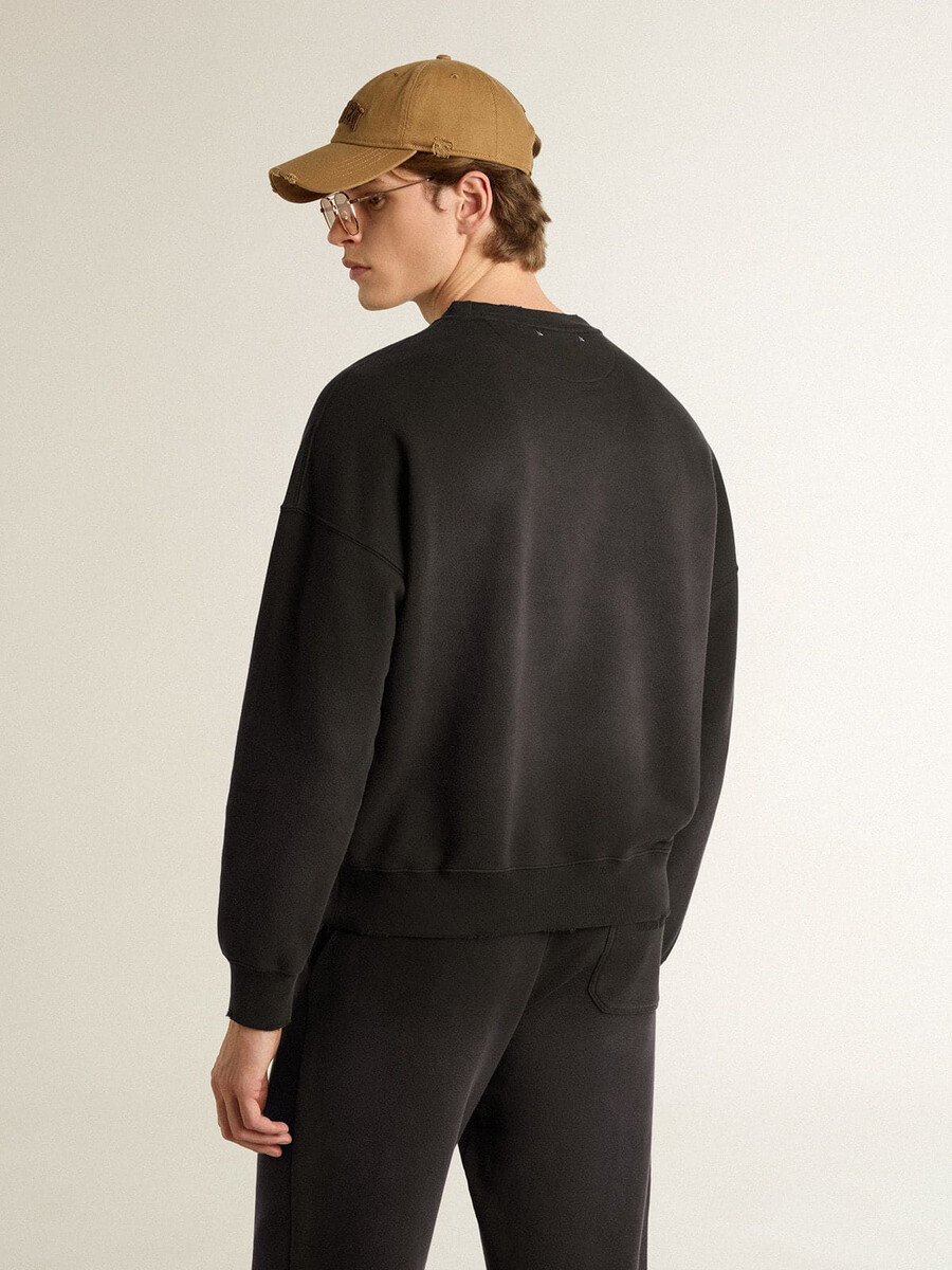 bluza unisex z bawełny w kolorze czarnym z wyhaftowanym logo