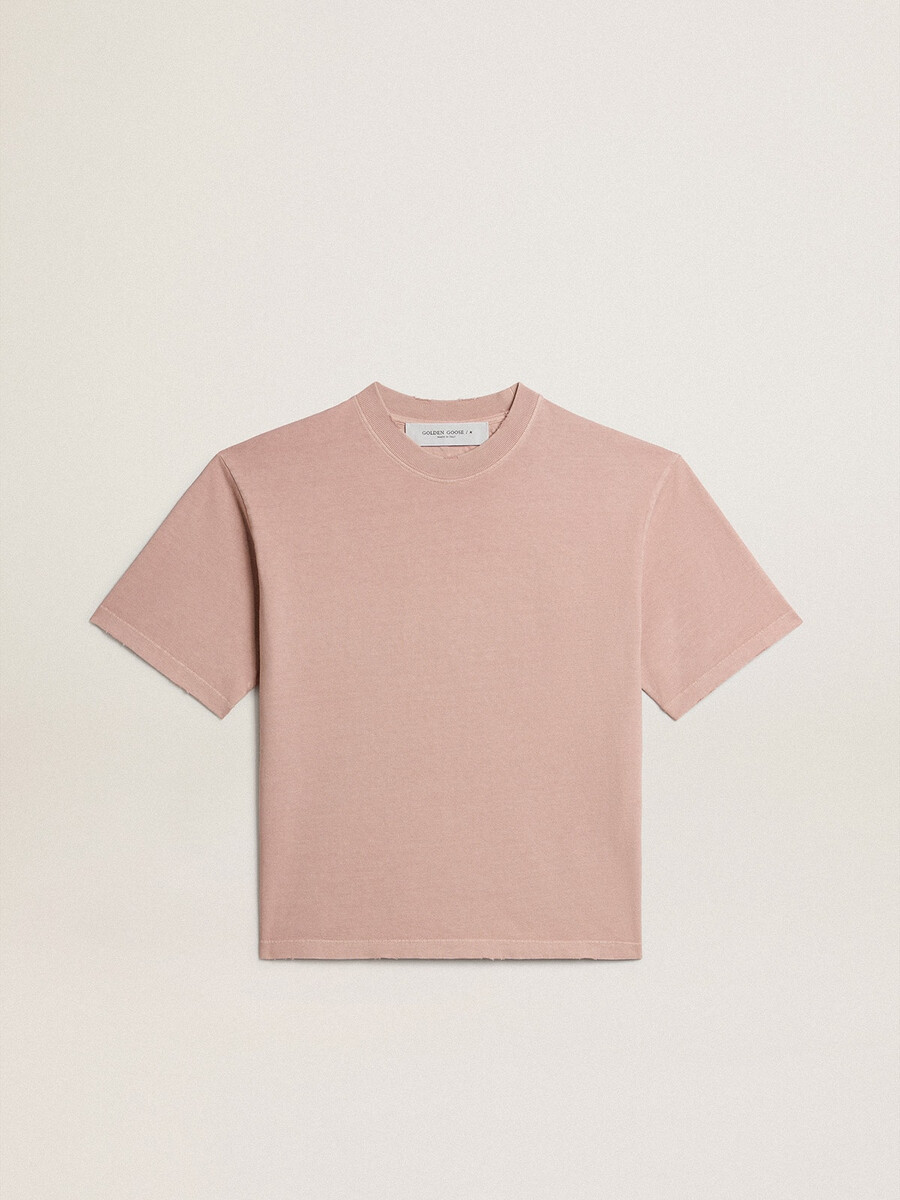 koszulka w kolorze pudrowego różu z odwróconym logo na plecach - jersey capsule