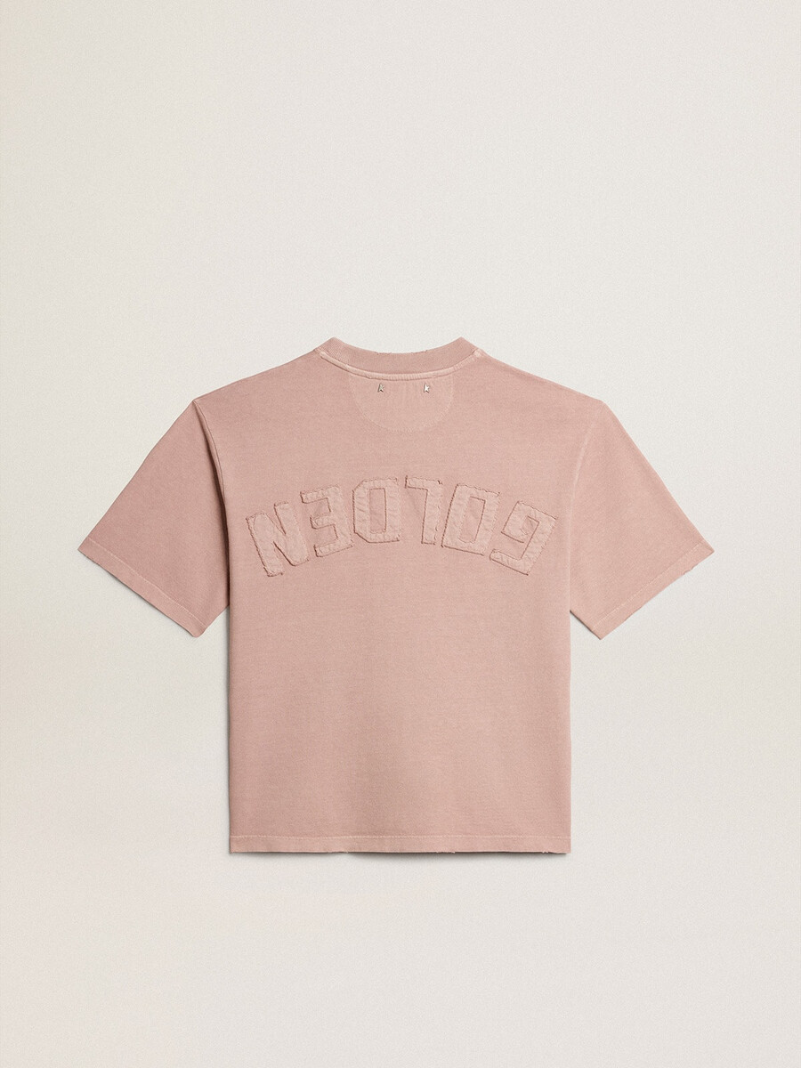 koszulka w kolorze pudrowego różu z odwróconym logo na plecach - jersey capsule