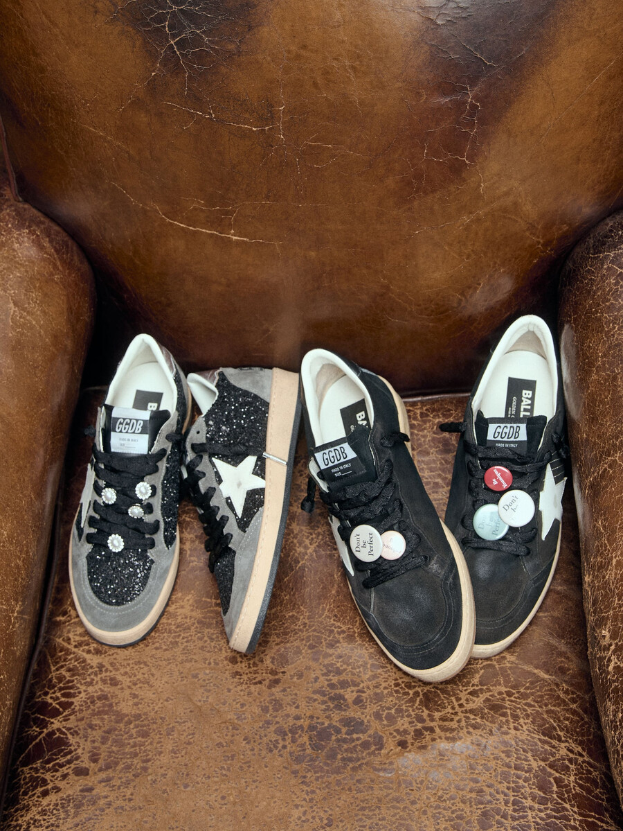 męskie buty ball star ltd ze zamszu w kolorze czarnym z motywem skórek