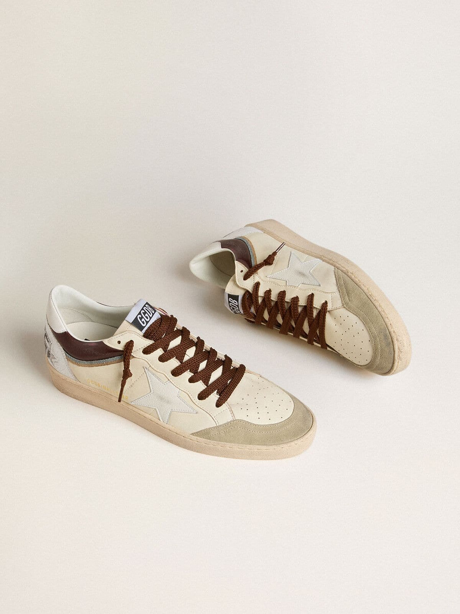 męskie buty ball star ltd z materiału nappa z gwiazdą ze skóry nappa i skórzanym paskiem na pięcie