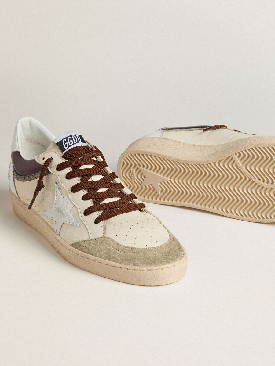 męskie buty ball star ltd z materiału nappa z gwiazdą ze skóry nappa i skórzanym paskiem na pięcie