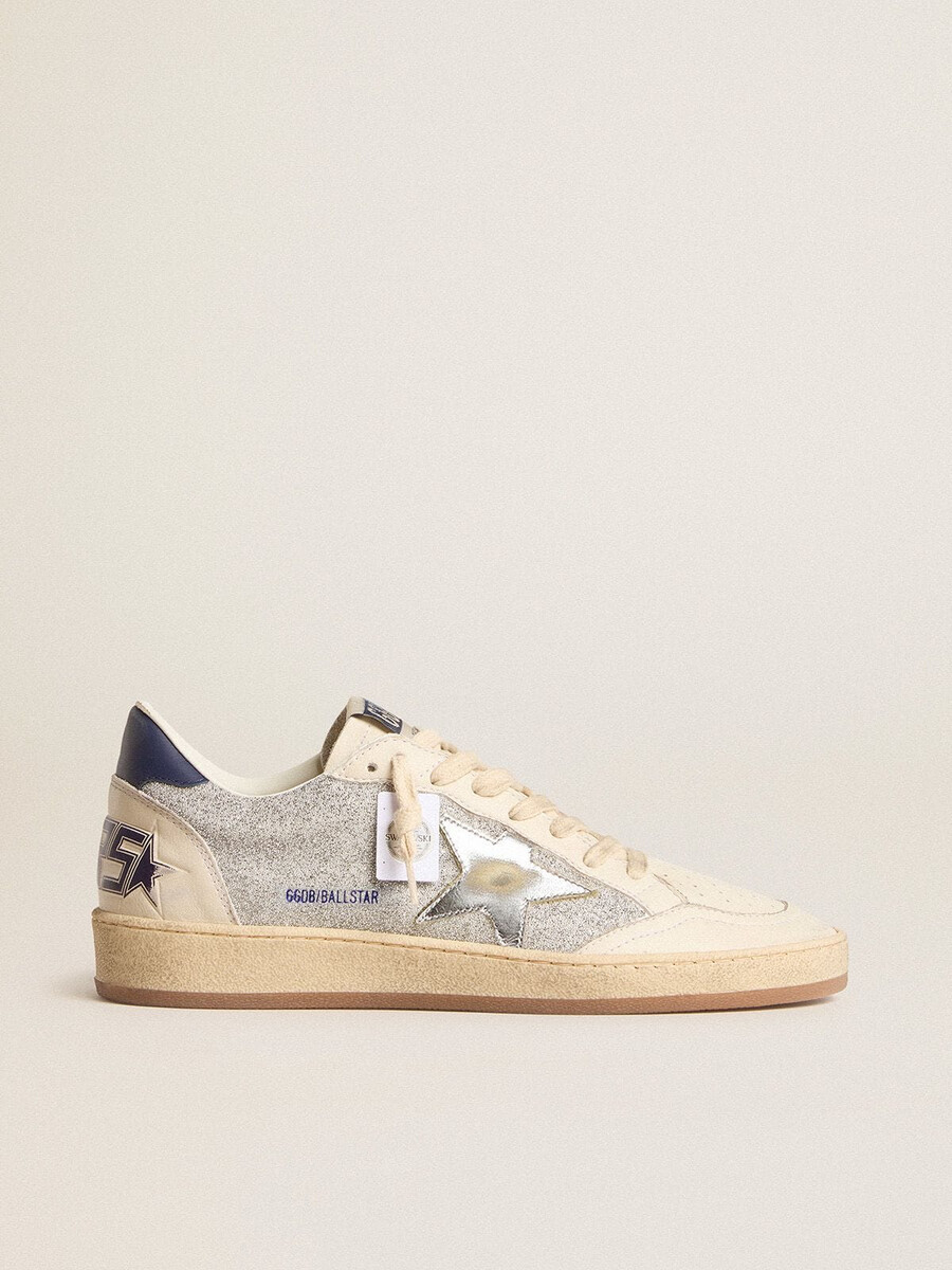 damskie buty ball star ltd z kryształami swarovskiego i skórą ze złotą laminowaną gwiazdą