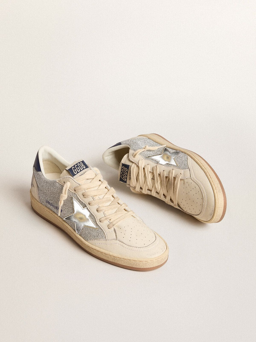 damskie buty ball star ltd z kryształami swarovskiego i skórą ze złotą laminowaną gwiazdą