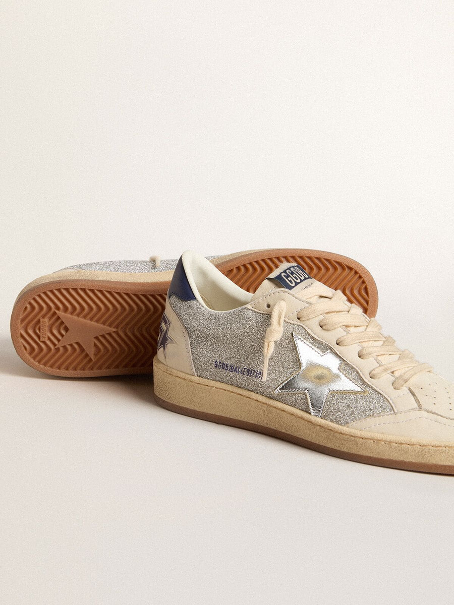 damskie buty ball star ltd z kryształami swarovskiego i skórą ze złotą laminowaną gwiazdą