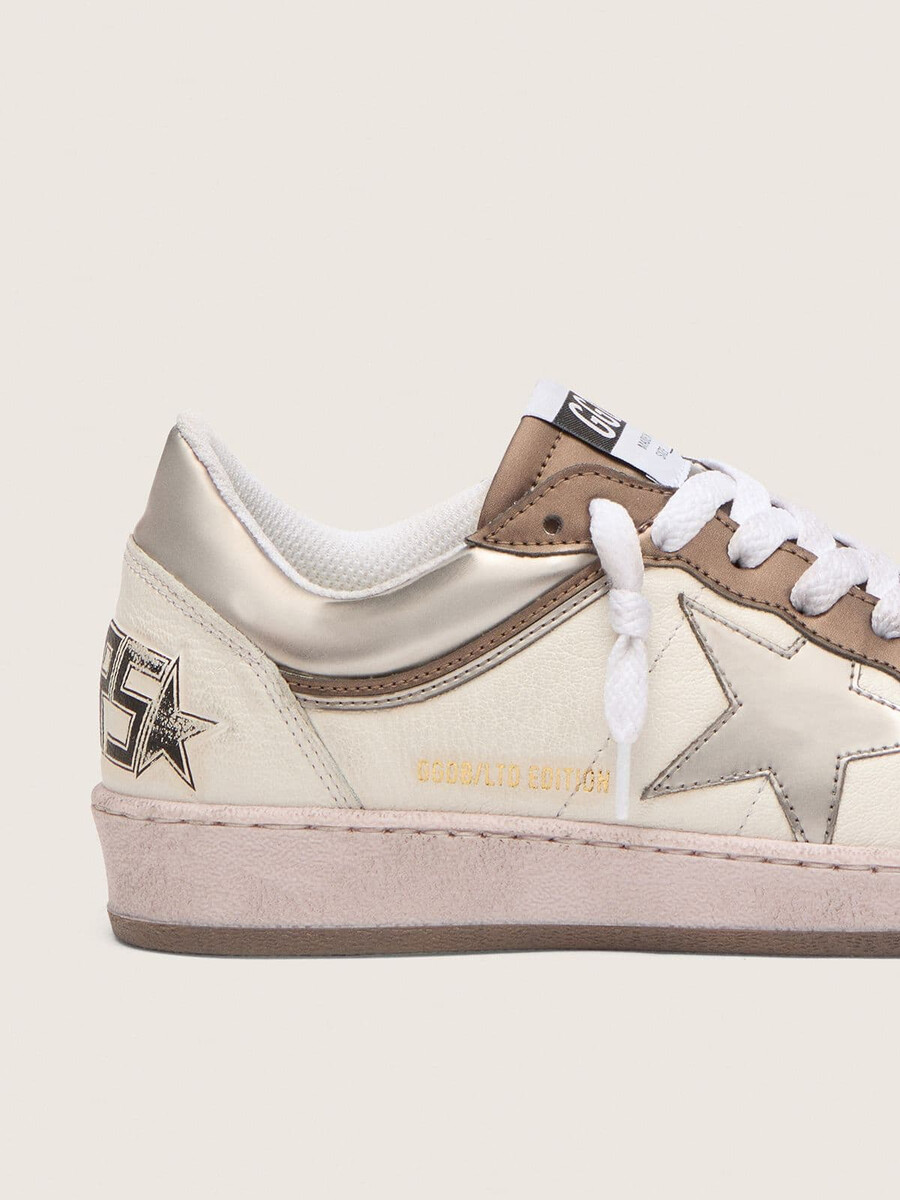 damskie buty ball star ltd ze skóry nappa z metaliczną gwiazdą i wstawkami z biopolimeru