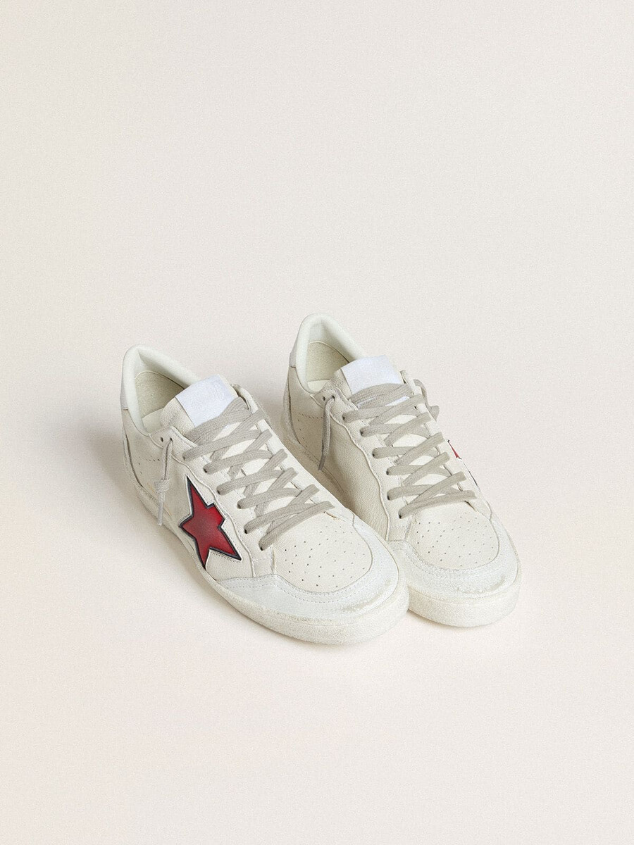 damskie buty ball star ltd z czerwoną gwiazdą i srebrnym paskiem na pięcie