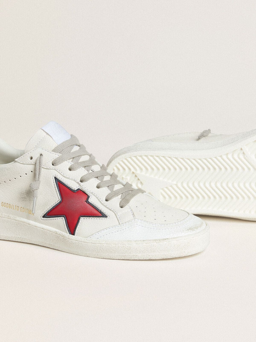 damskie buty ball star ltd z czerwoną gwiazdą i srebrnym paskiem na pięcie