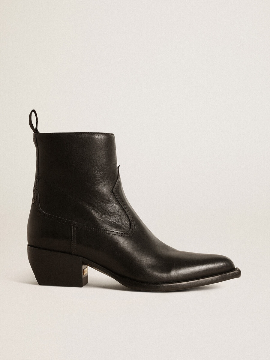 damskie buty debbie ze skóry w kolorze czarnym