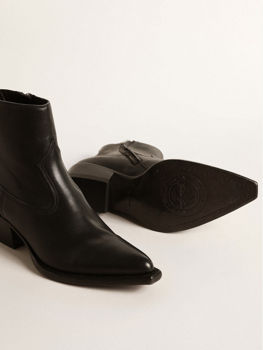 damskie buty debbie ze skóry w kolorze czarnym