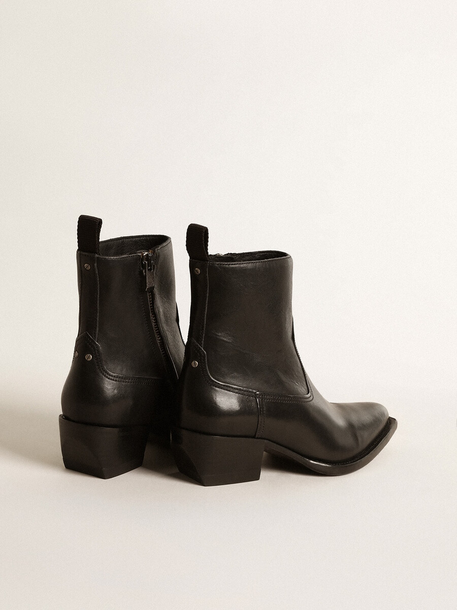 damskie buty debbie ze skóry w kolorze czarnym