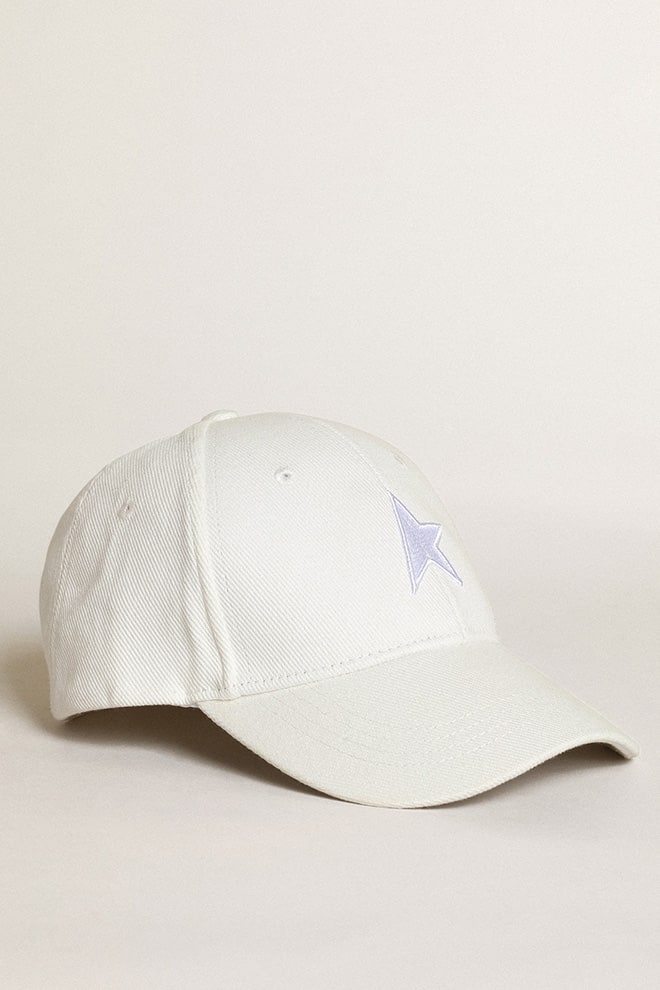 dziecięca biała czapka baseballowa z gwiazdką