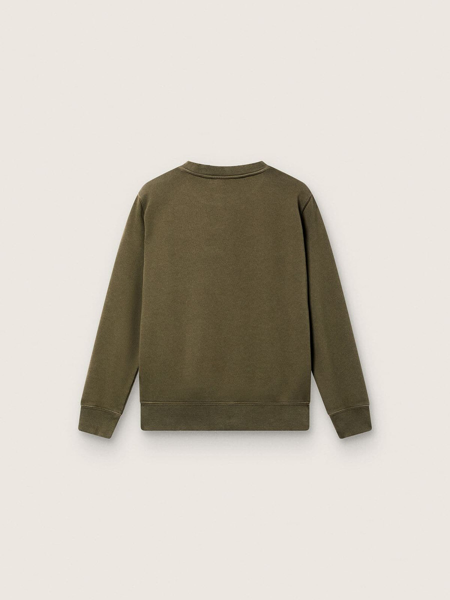 złota bluza unisex z bawełny w kolorze militarno-zielonym z odwróconym logo