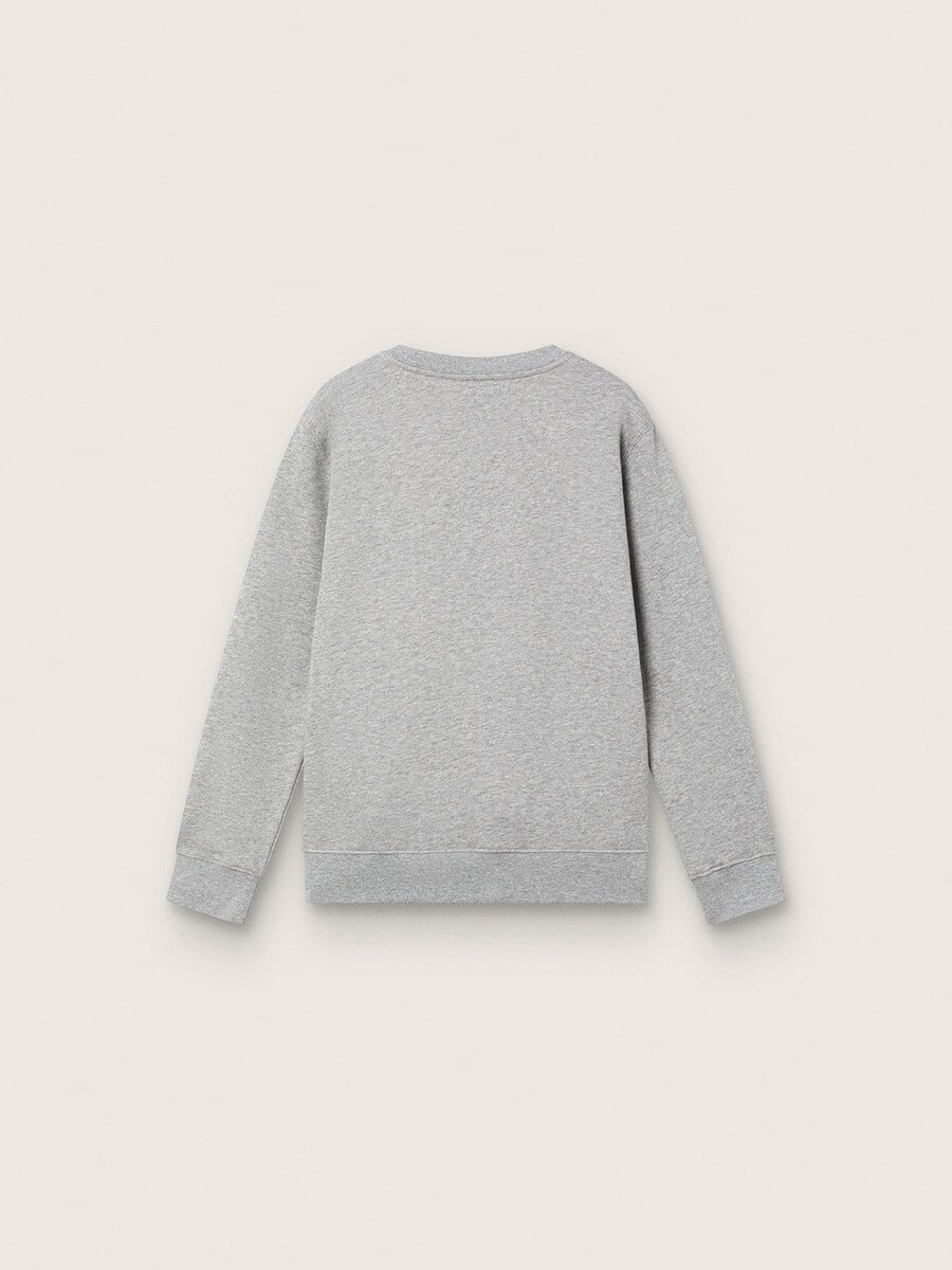 bluza z okrągłym dekoltem journey dla chłopców z bawełny w kolorze szarym melanż z nadrukiem maskotki