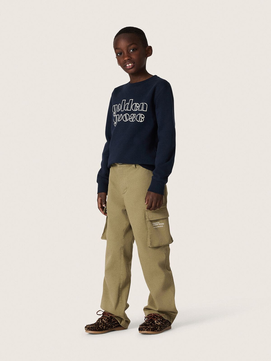 bluza chłopięca journey z niebieskiej mieszanki bawełny z kontrastowym logo