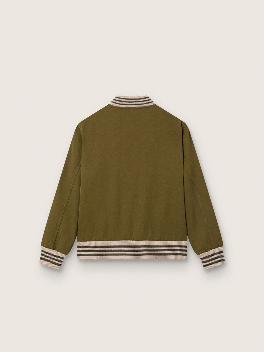 kurtka typu bomber unisex journey z nylonu twill w kolorze wojskowym zielonym z haftowaną naszywką