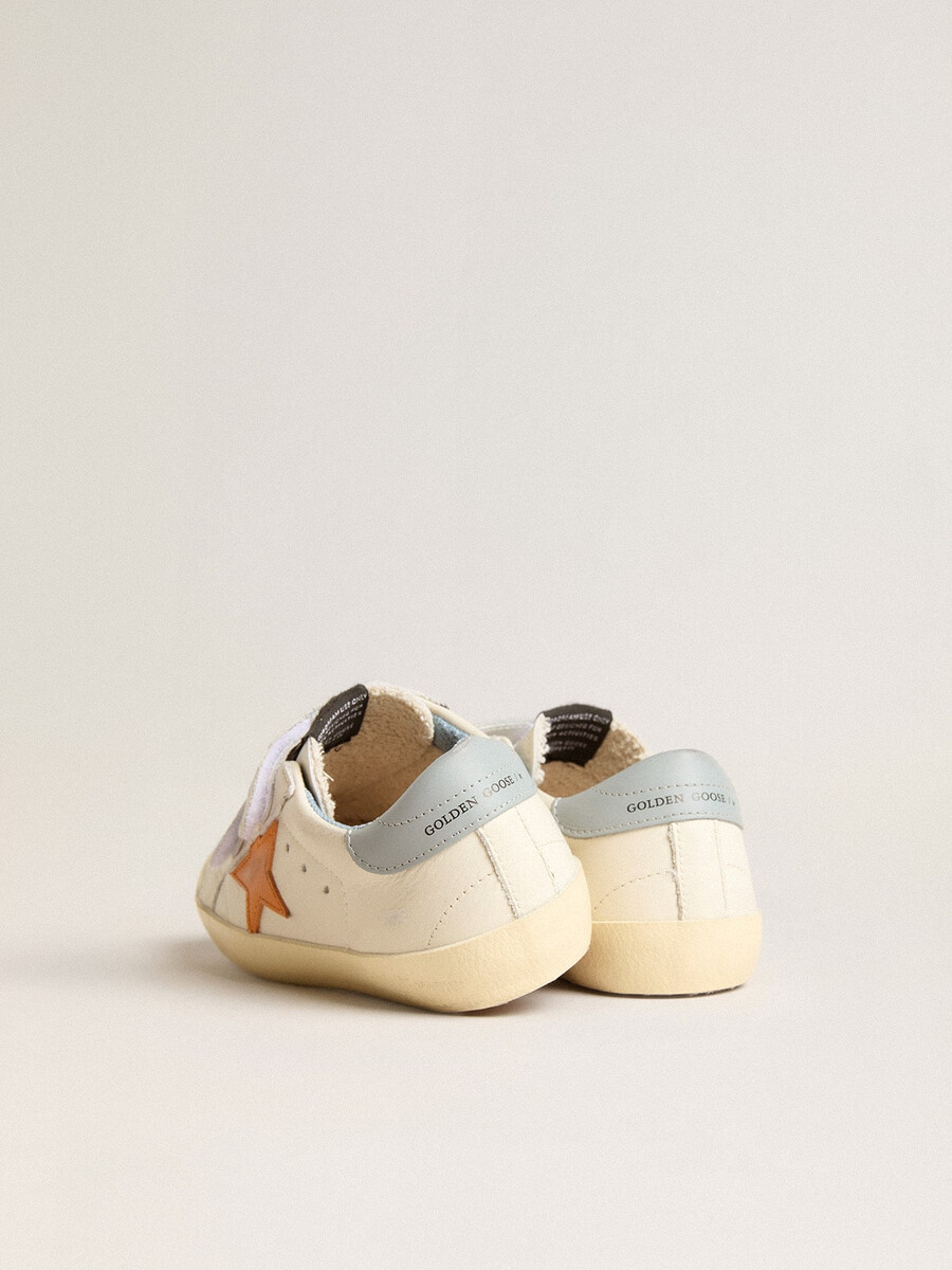 buty young old school ze skóry z pomarańczową gwiazdą i jasnoniebieskim paskiem na pięcie