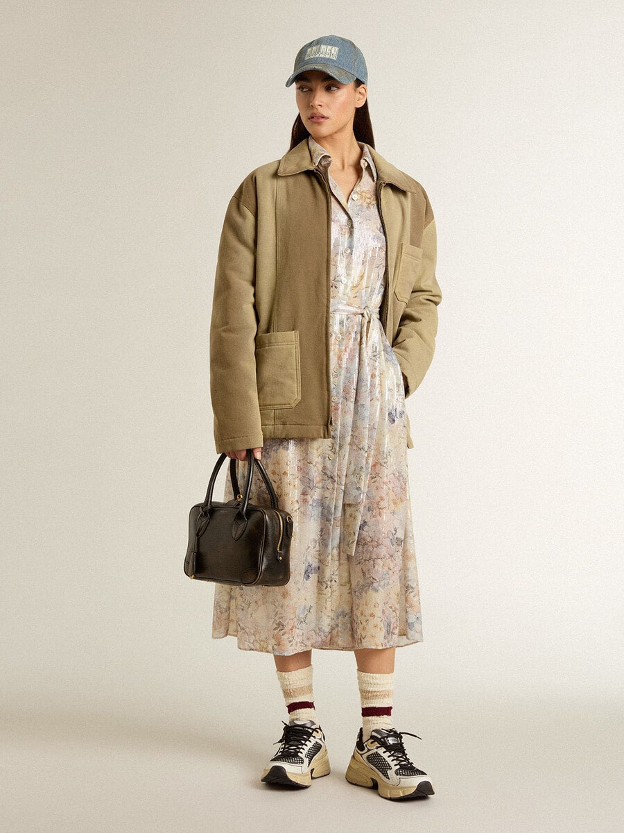 kurtka pikowana unisex w odcieniach khaki