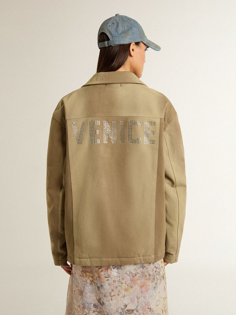 kurtka pikowana unisex w odcieniach khaki