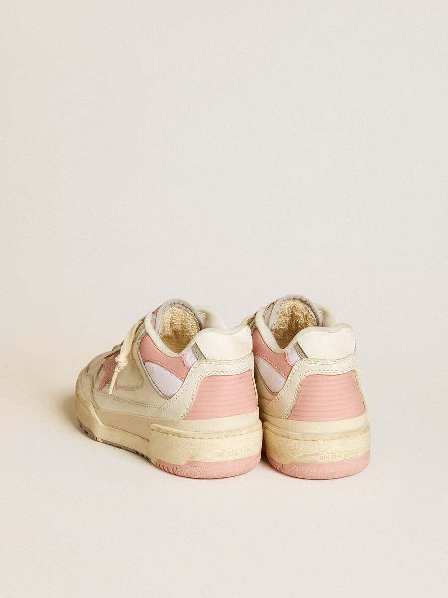 męskie buty forty2 z różową gwiazdą i białą skórzaną zatyczką na pięcie