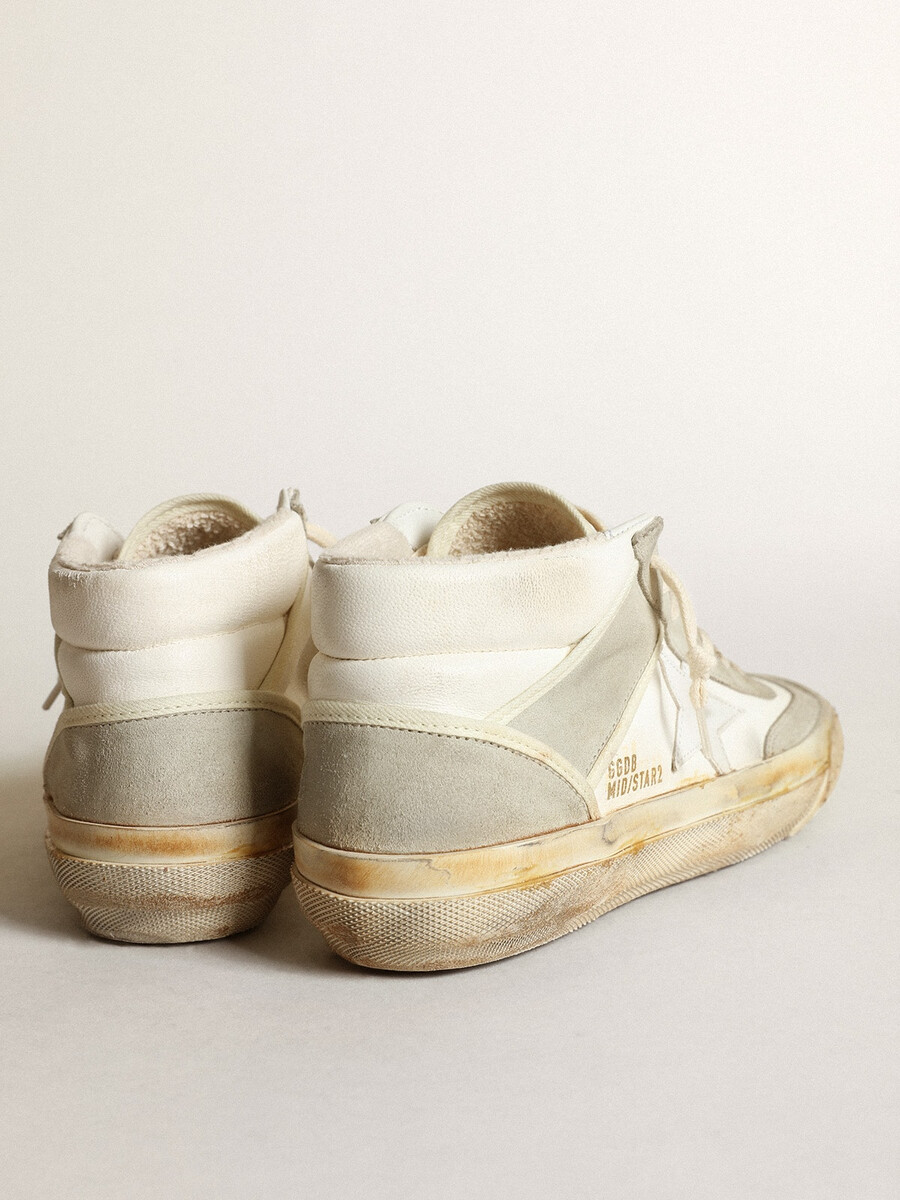 męskie buty mid star z wstawkami z szarego zamszu i białą gwiazdą