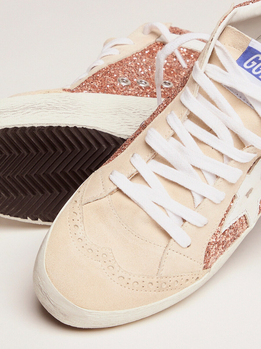 damskie buty mid star z różowym brokatem