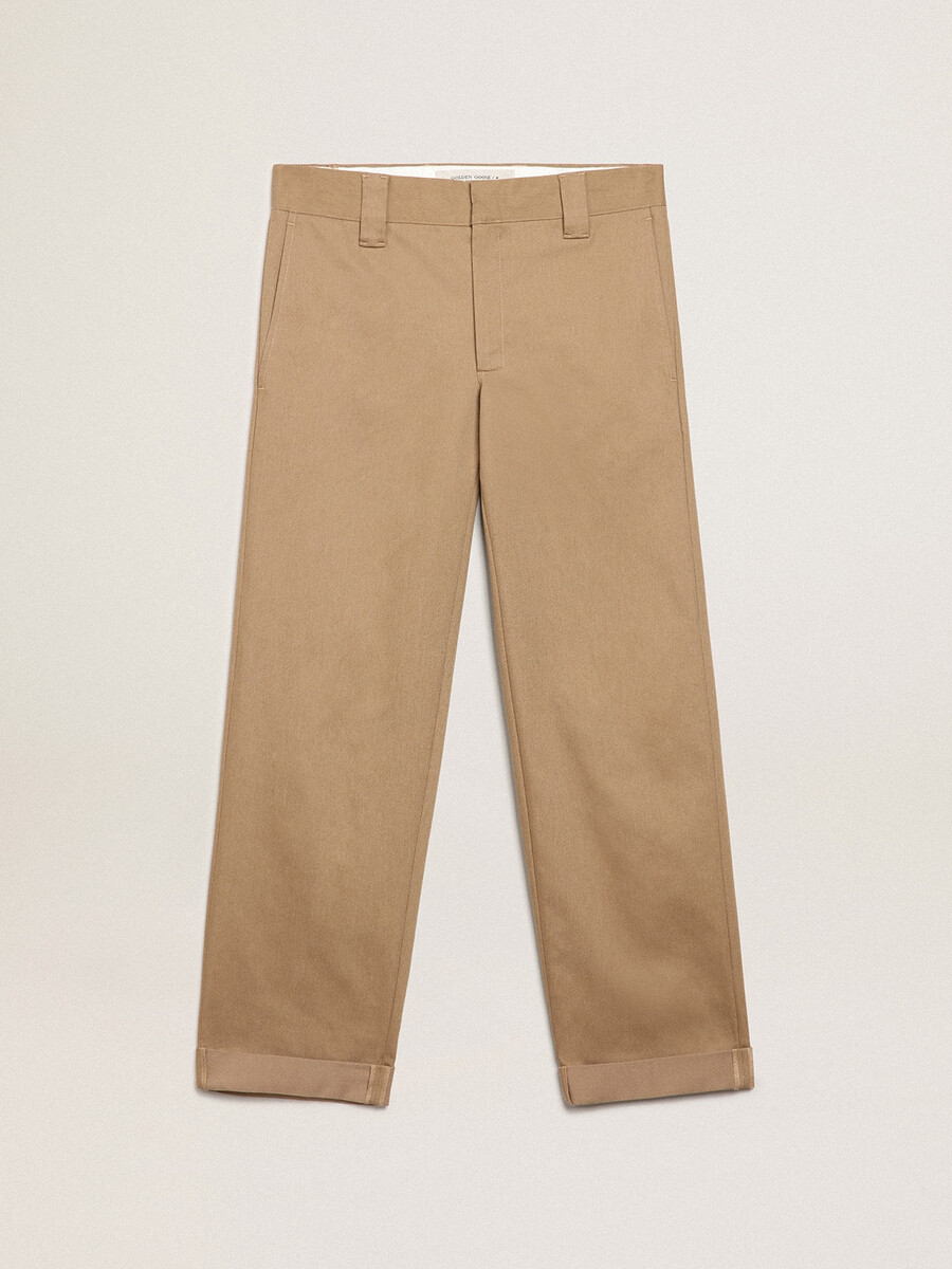 chinosy beżowo-khaki z kolekcji golden collection