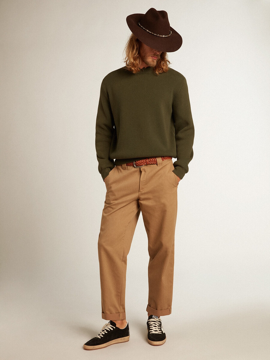 chinosy beżowo-khaki z kolekcji golden collection