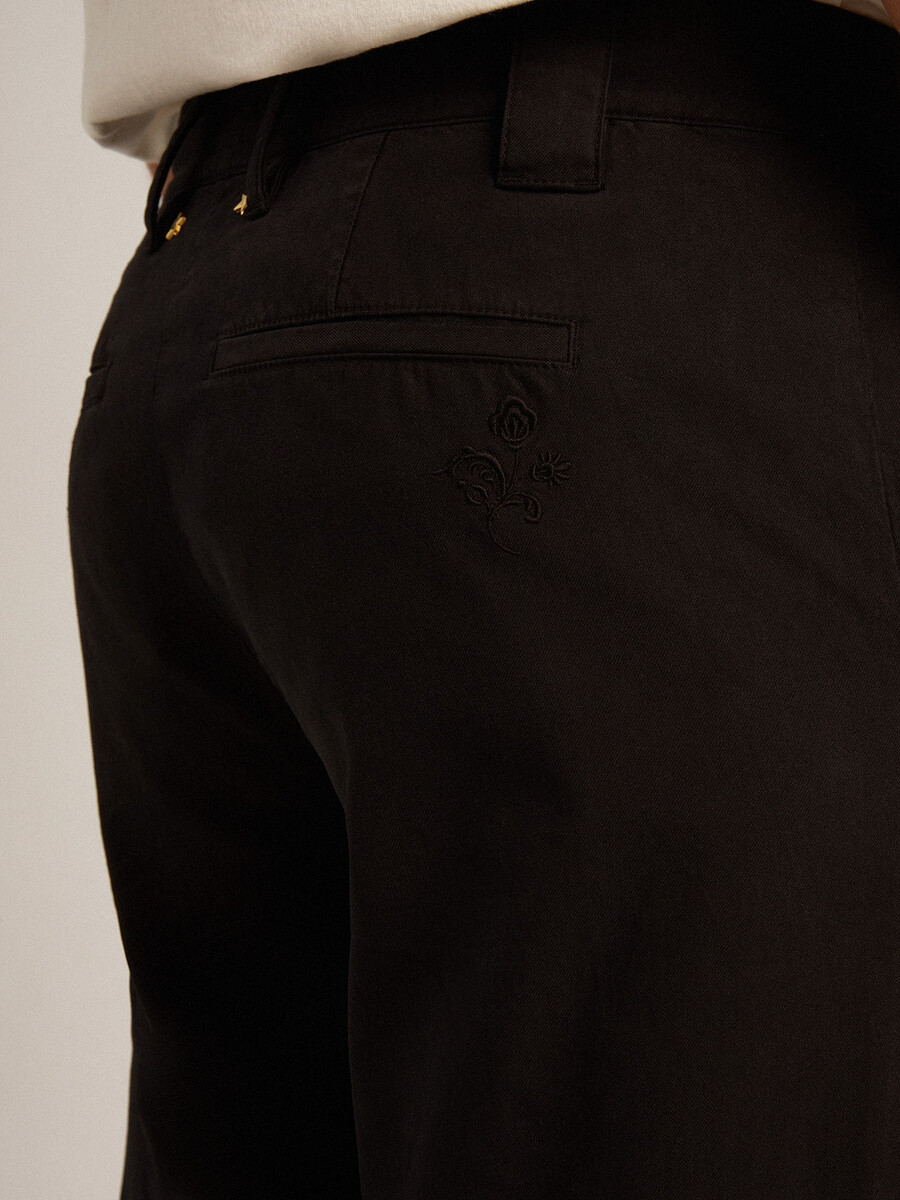 męskie czarne bawełniane chinosy