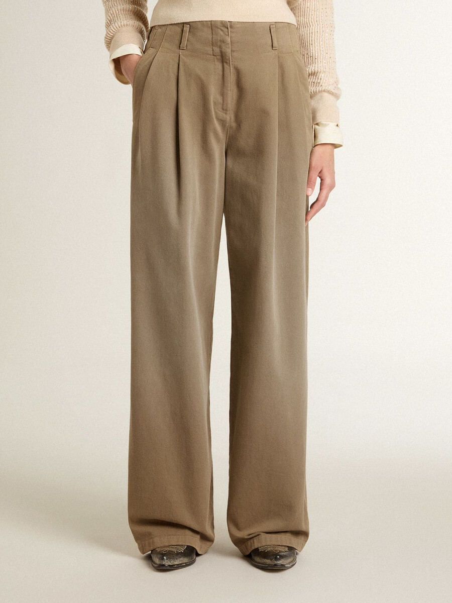 spodnie damskie bawełniane khaki