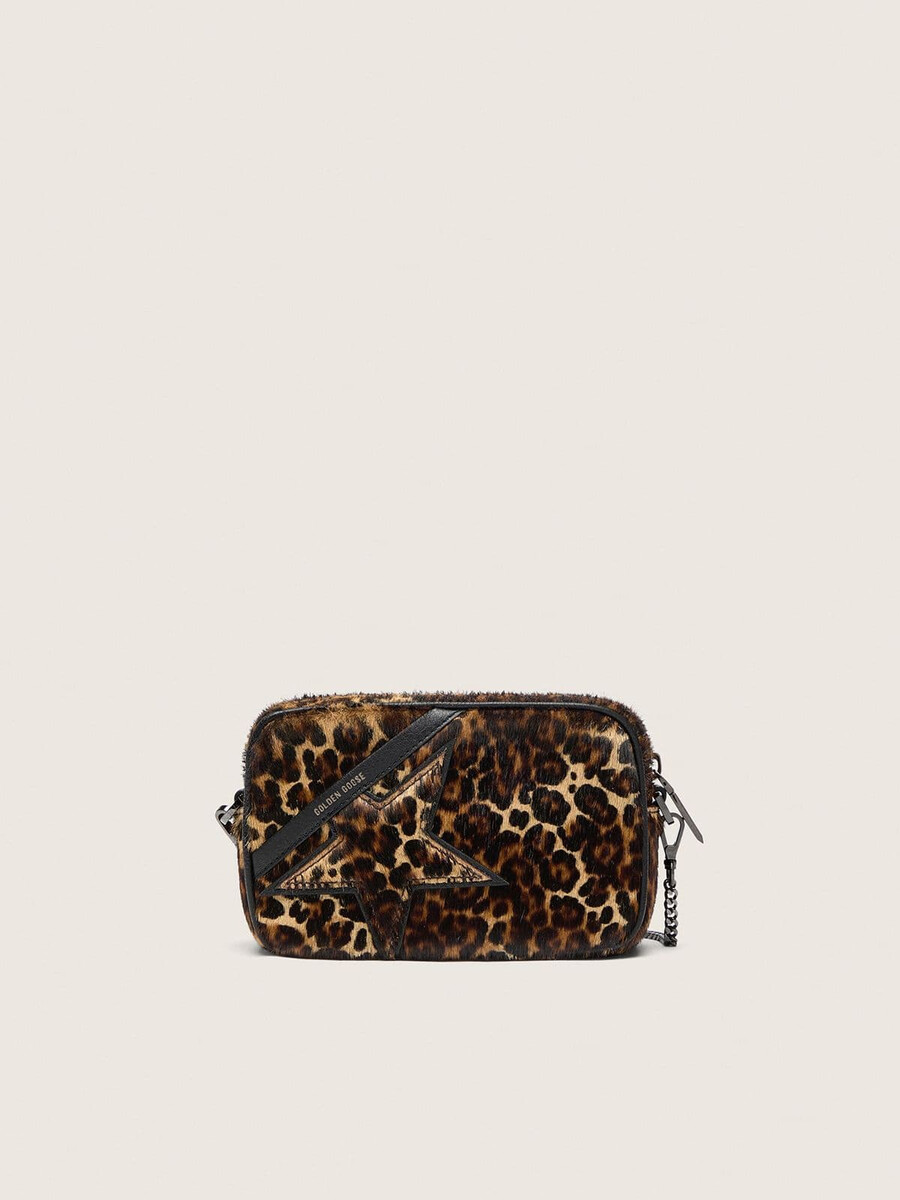torebka mini star bag z nadrukiem ze skóry kucyka w zwierzęcy wzór z gwiazdą w tym samym odcieniu