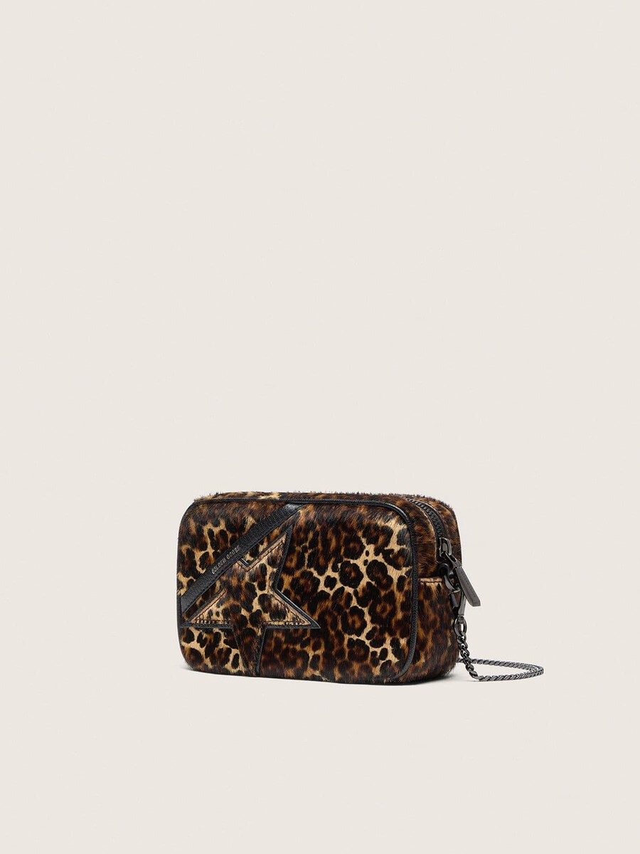 torebka mini star bag z nadrukiem ze skóry kucyka w zwierzęcy wzór z gwiazdą w tym samym odcieniu