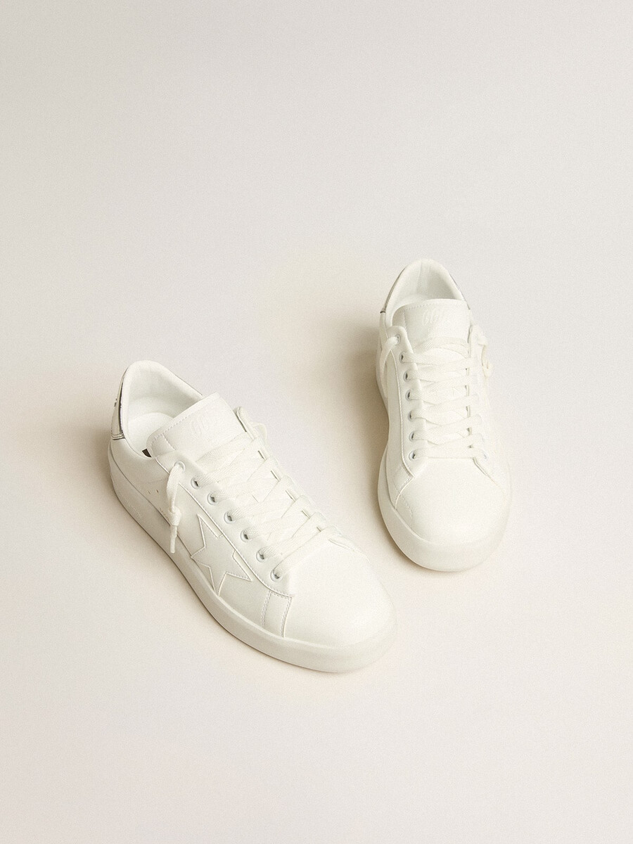 męskie buty purestar z biopolimeru z białą gwiazdą i zapięciem z efektem lustrzanym