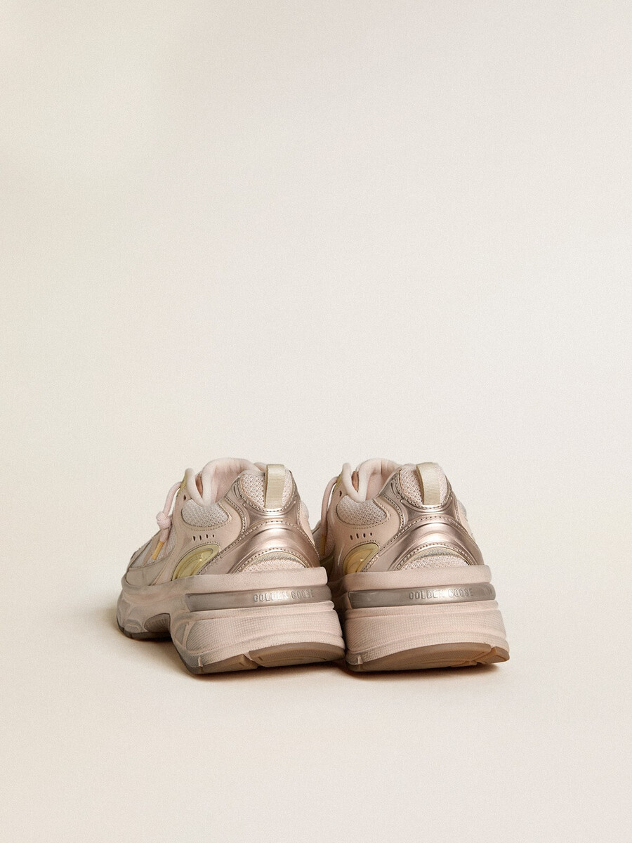 męskie buty lightstar z cholewką ze skóry i siateczki w kolorze różowym z różową gwiazdką