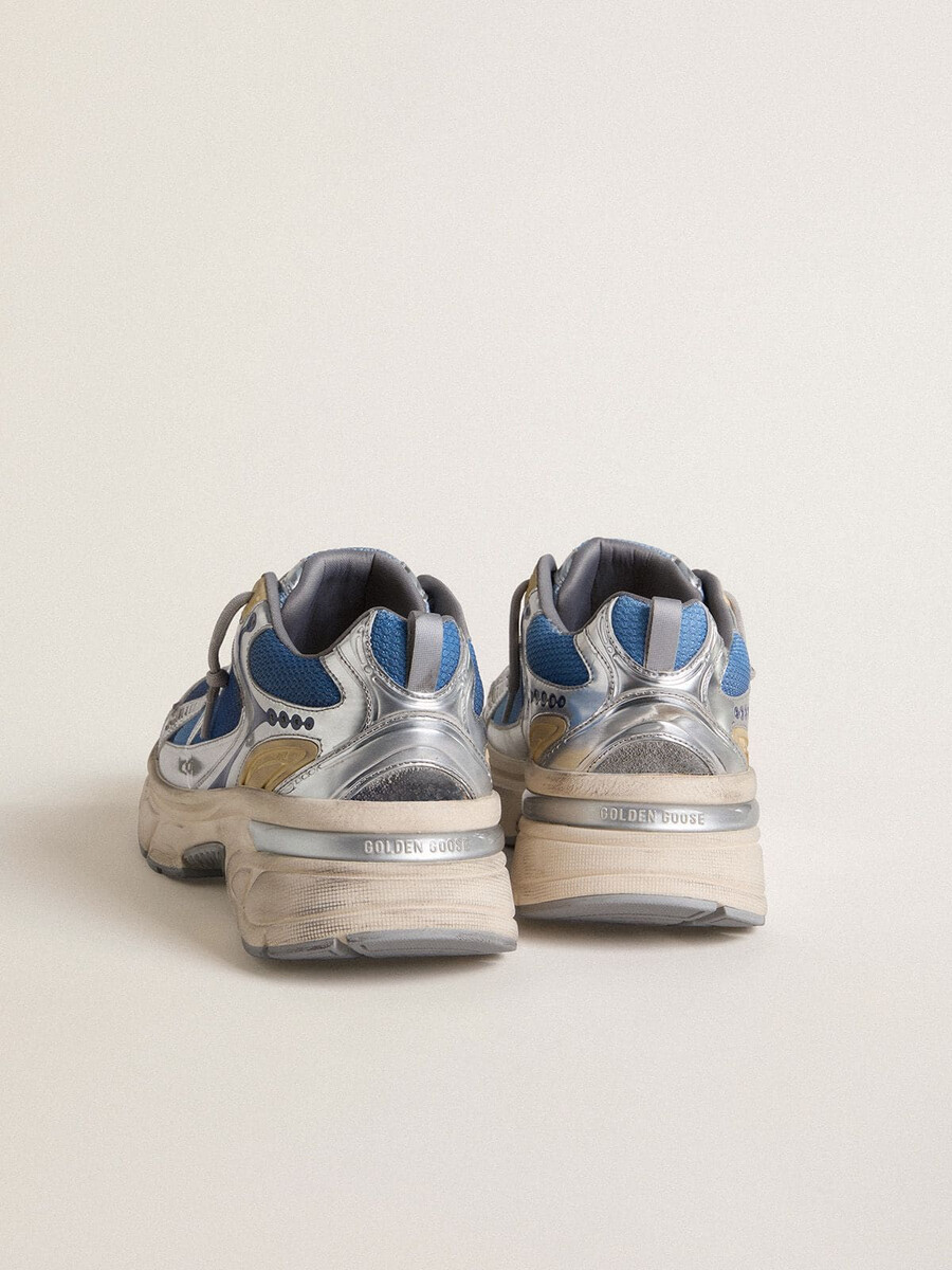 męskie buty lightstar z jasnoniebieskiej siateczki z białą gwiazdą z tpu i srebrnymi wstawkami z biopolimeru