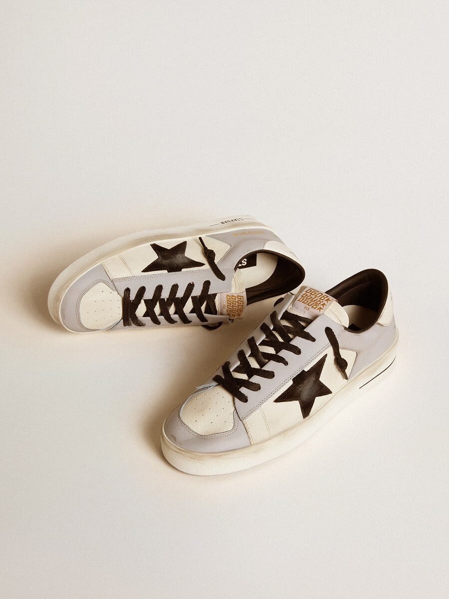 męskie buty stardan ltd ze skóry nappa i zamszu z gwiazdą i skórzanym paskiem na pięcie