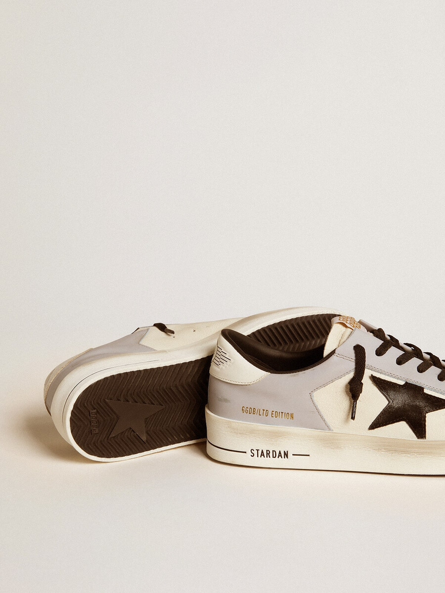 męskie buty stardan ltd ze skóry nappa i zamszu z gwiazdą i skórzanym paskiem na pięcie
