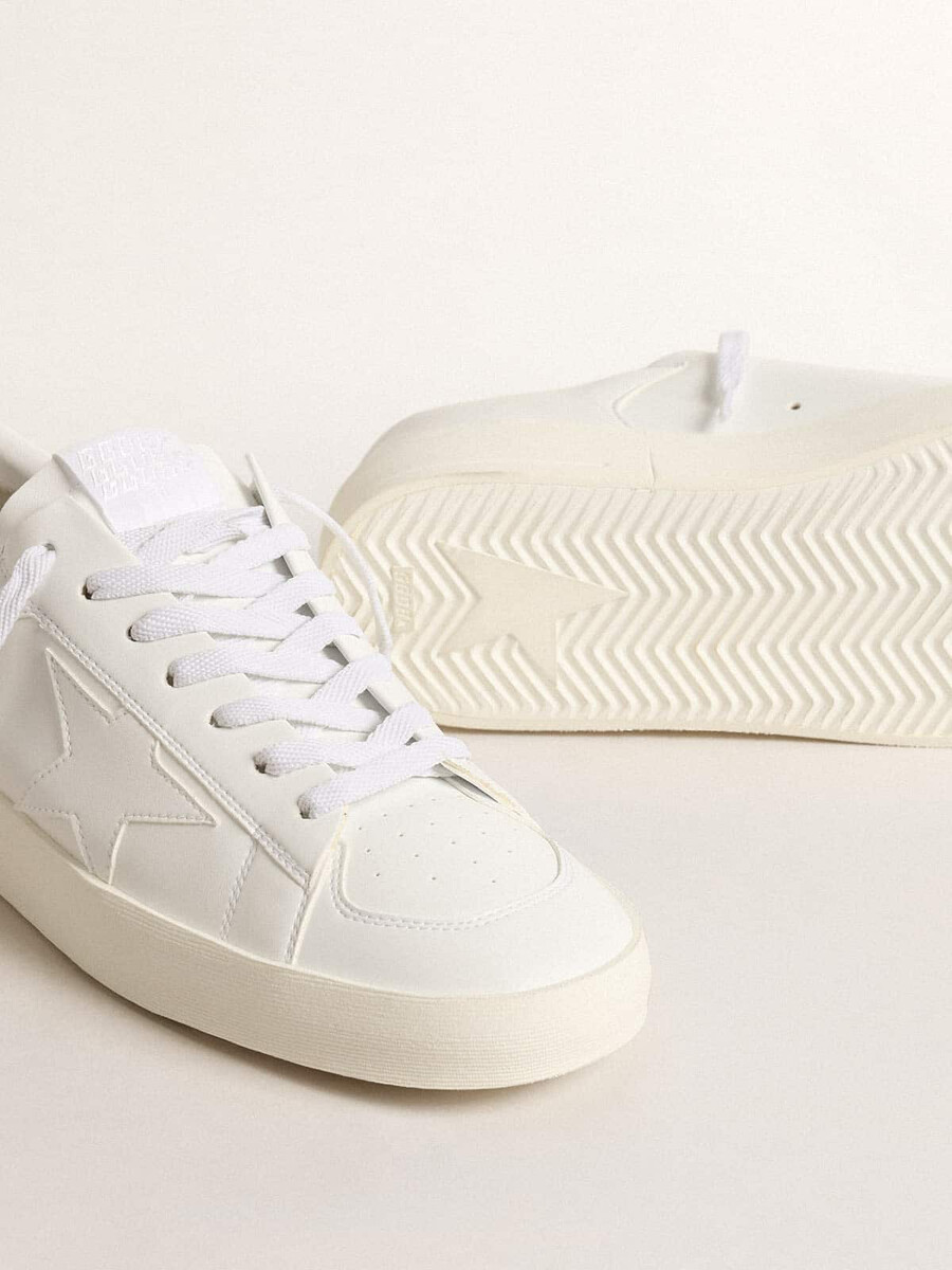 damskie buty stardan z bio-materiału z białą gwiazdą i zapięciem na pięcie