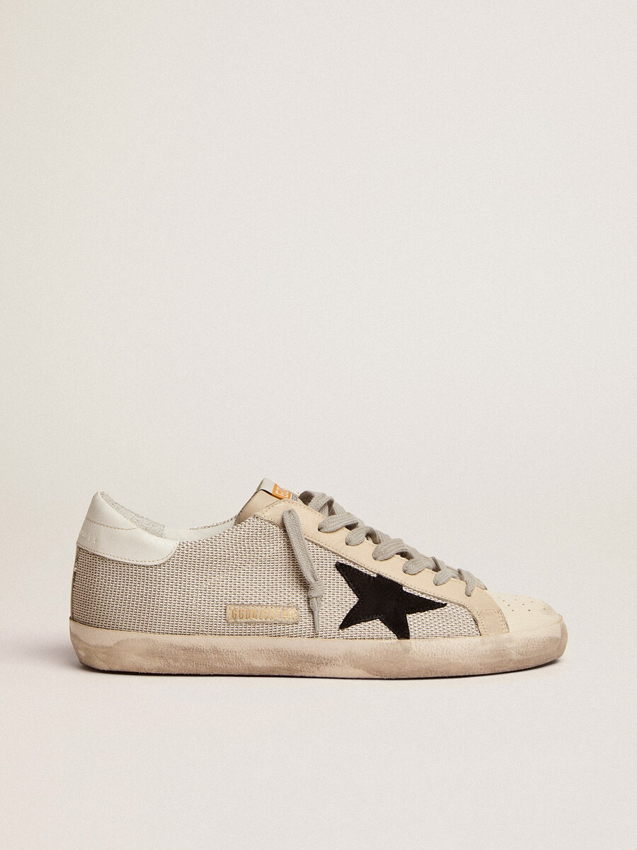 męskie buty super-star ze skóry z czarną gwiazdą