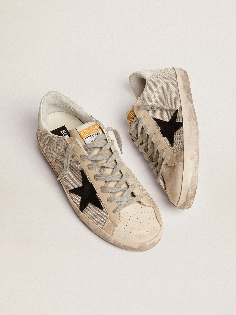 męskie buty super-star ze skóry z czarną gwiazdą