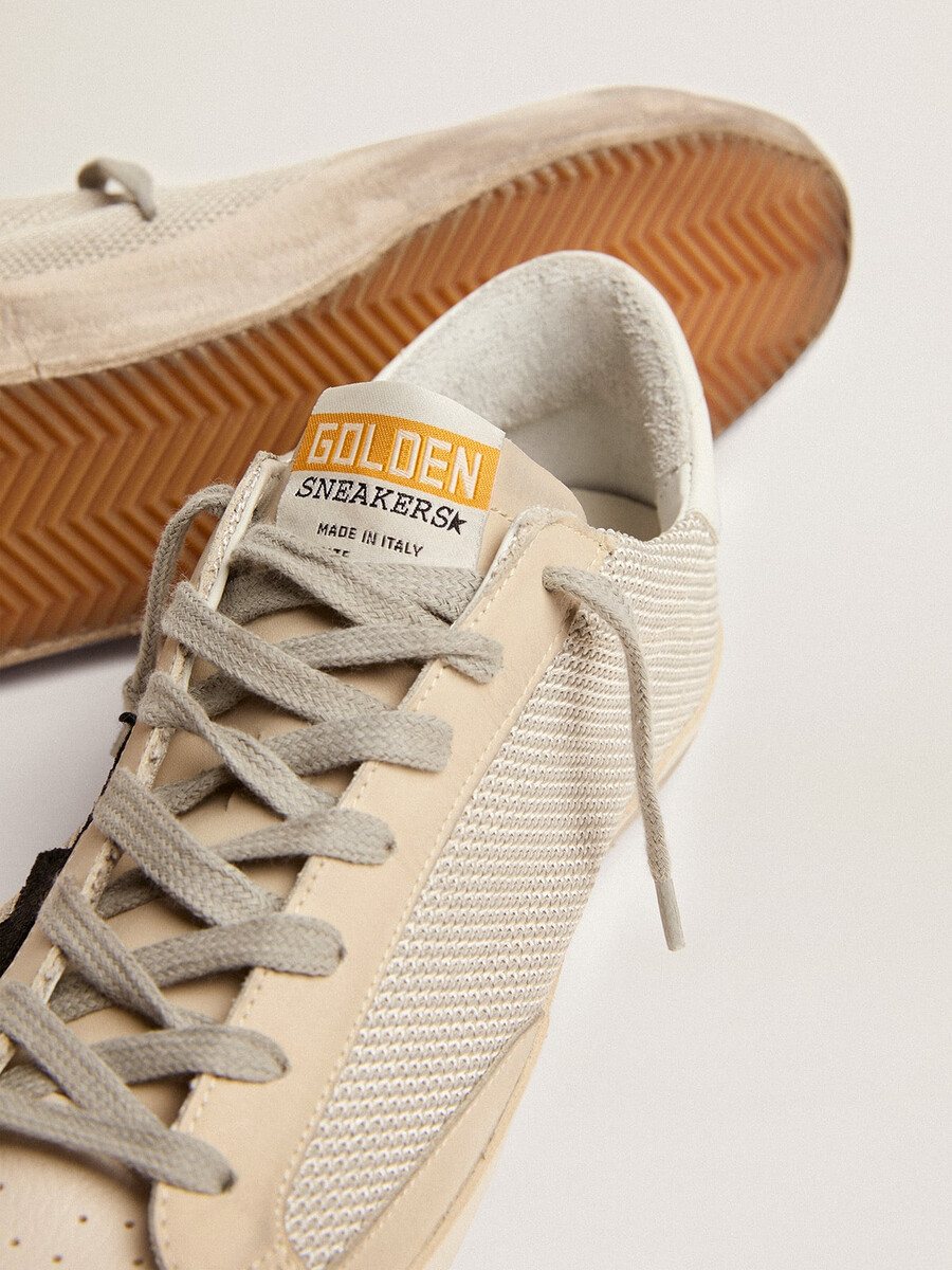 męskie buty super-star ze skóry z czarną gwiazdą