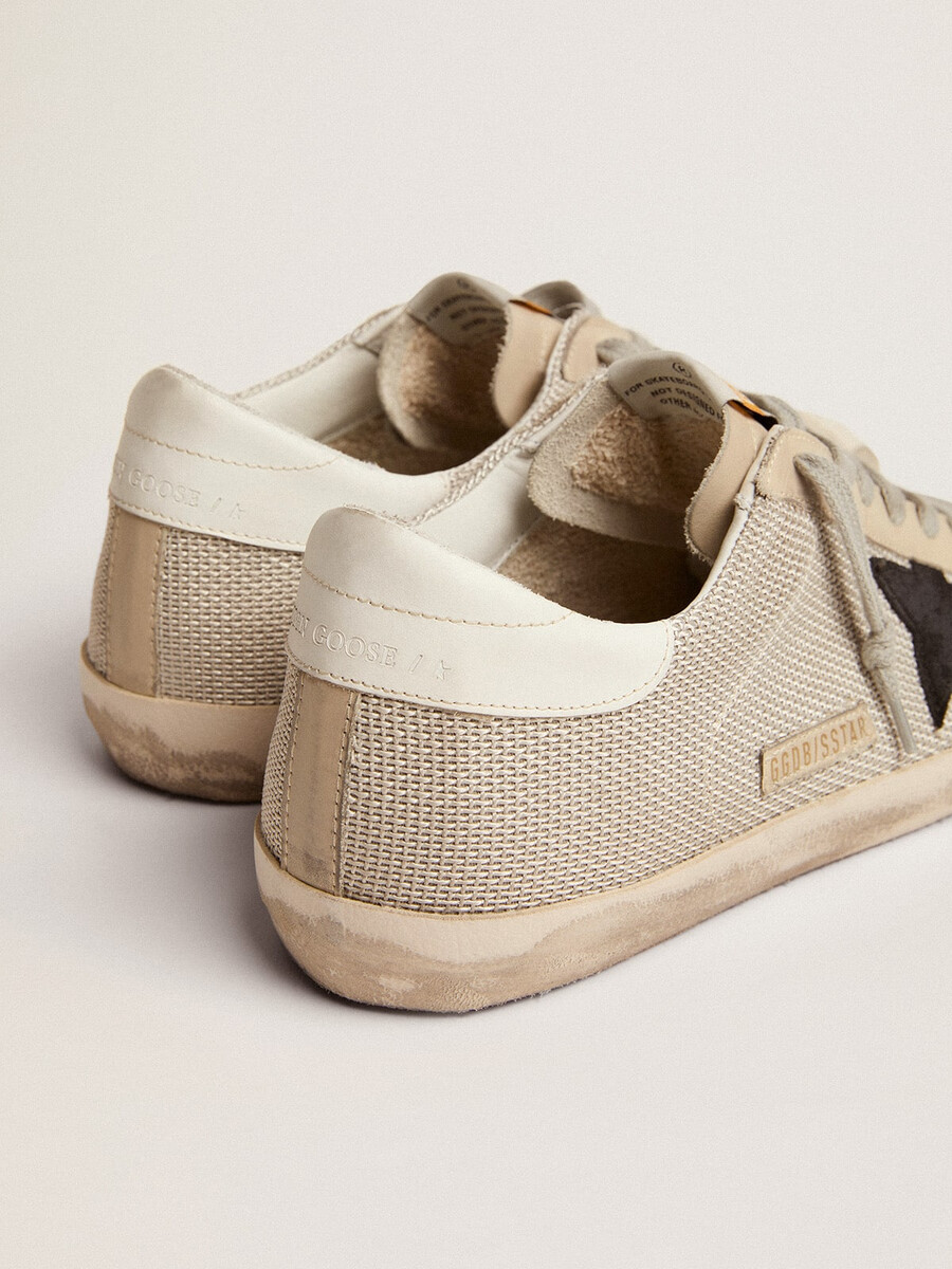 męskie buty super-star ze skóry z czarną gwiazdą