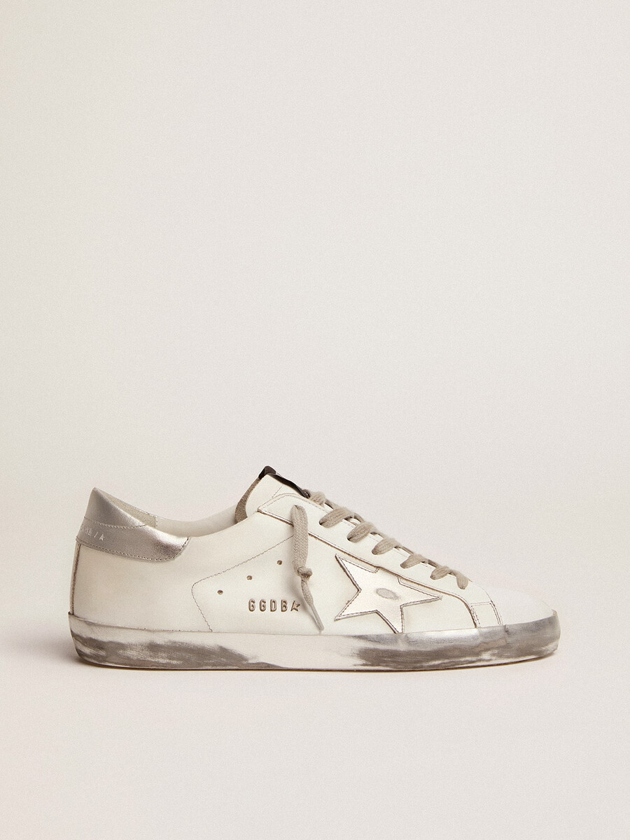 męskie buty super-star z laminowaną gwiazdką i zapięciem na pięcie