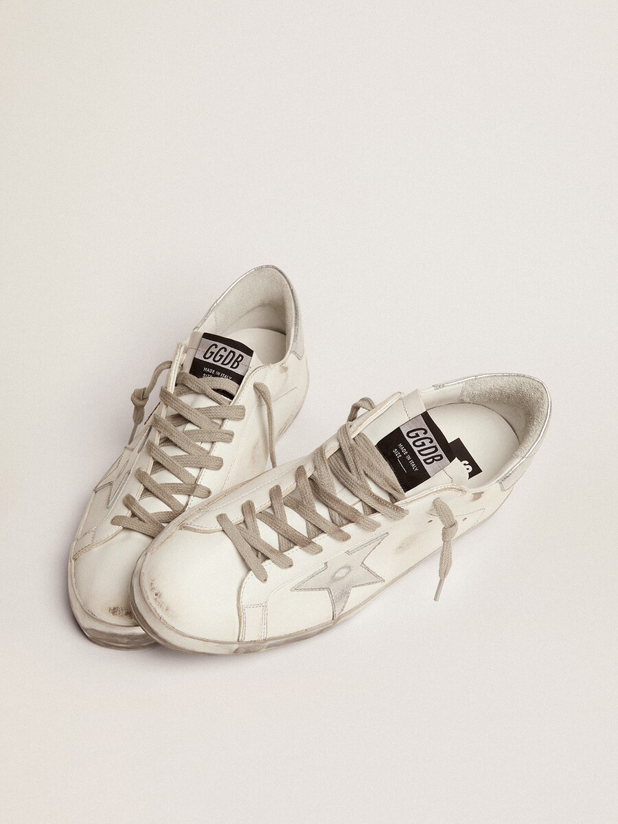 męskie buty super-star z laminowaną gwiazdką i zapięciem na pięcie