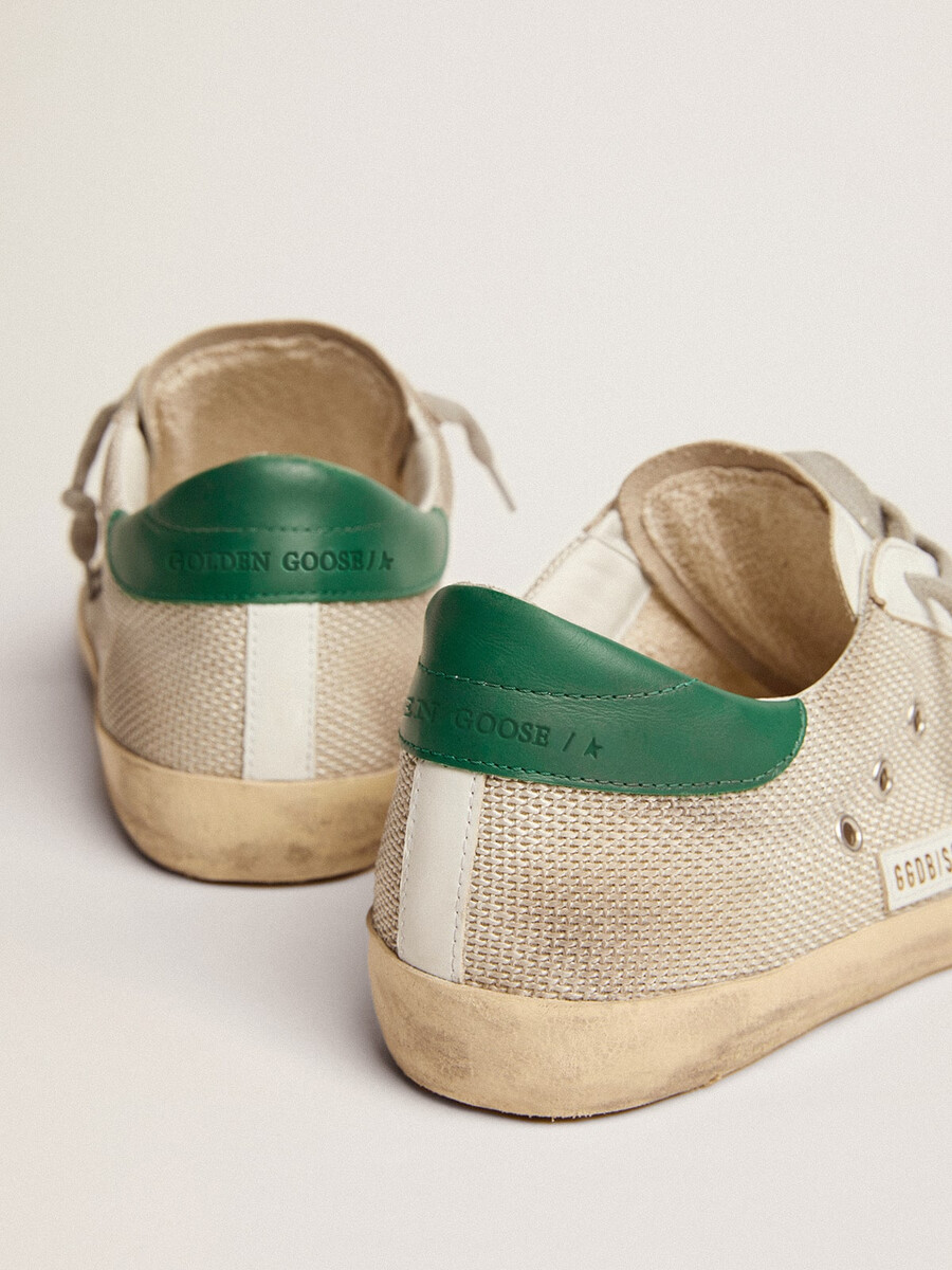 męskie buty super-star w jasnosrebrnej siatce z szarą gwiazdą