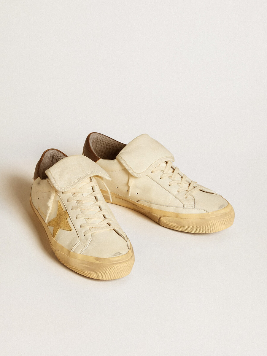 męskie buty super-star ltd ze skóry nappa z gwiazdą ze zamszu i brązowym paskiem na pięcie