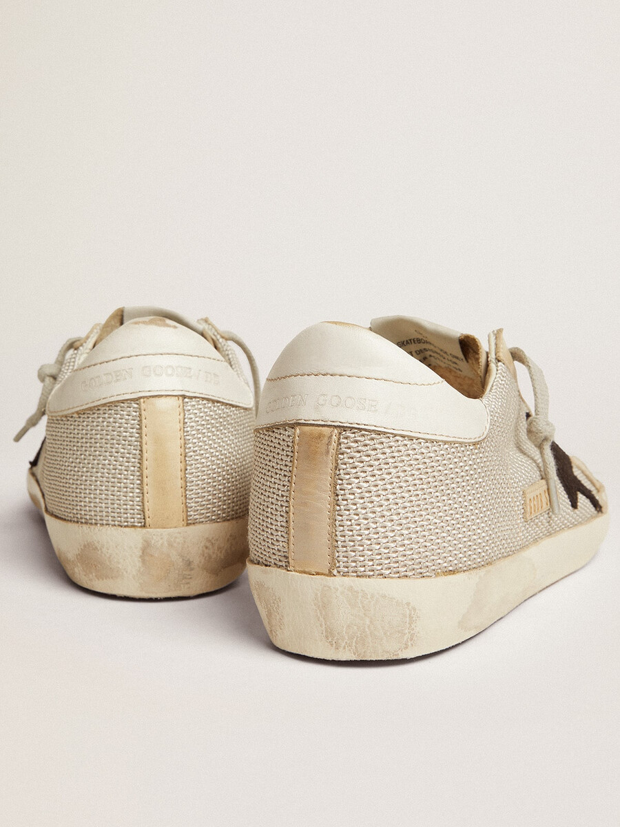 damskie buty super-star ze skóry z czarną gwiazdą
